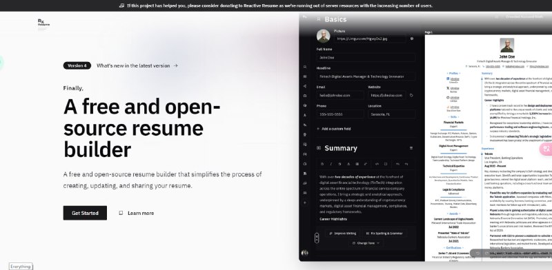 #简历 #简历生成器 #开源 #免费 #推荐 简历的形式和简历的内容都很重要
